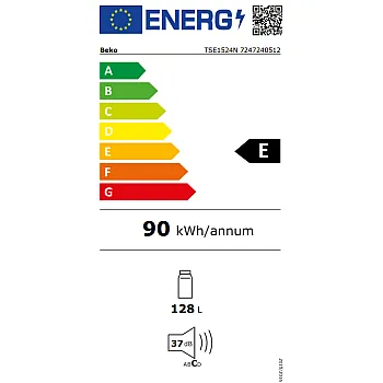 Beko TSE1524N egyajtós hűtőszekrény, 128L, 54x59x84 cm