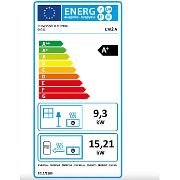 Warnex Termo Etaz A N csempés vízteres kandalló 24.5 kW, piros szín 