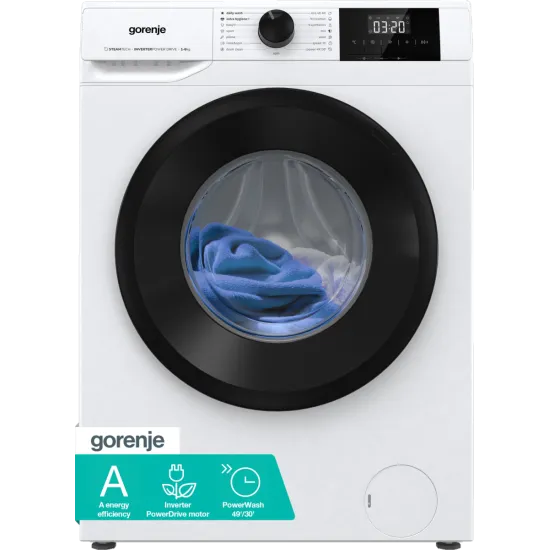 Gorenje W3NGPI61SAS elöltöltős mosógép, 6 kg, inverter motor, gőz, 59.5x42x84.5 cm