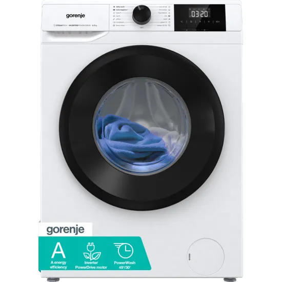 Gorenje W3NGPI74A3S elöltöltős mosógép, 7 kg, inverter motor, gőz, 59.5x51x84.5 cm 