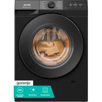 Gorenje WG484A31B elöltöltős mosógép, 8 kg, gőz, Wifi, 60x54x85 cm, fekete szín 