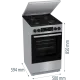 Gorenje GK5C63SH kombinált tűzhely, 70L, fém dísztető, 50x59.4x85 cm, szürke szín 