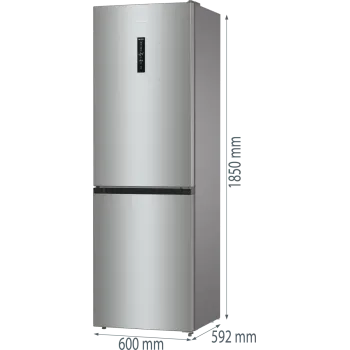 Gorenje N61EA2XL4 No Frost Plus alulfagyasztós kombinált hűtőszekrény, 204/96L, texturált szürke metál szín, 60x59.2x185cm