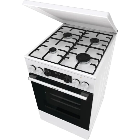 Gorenje GK5C64WH kombinált tűzhely, 70 l, AirFry, hőlégbefúvás, digitális programóra, kihúzható teleszkópos sínpárral, fém dísztető, lassú sütőajtó záródás, 50x59.4x85 cm