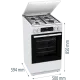 Gorenje GK5C64WH kombinált tűzhely, 70 l, AirFry, hőlégbefúvás, digitális programóra, kihúzható teleszkópos sínpárral, fém dísztető, lassú sütőajtó záródás, 50x59.4x85 cm