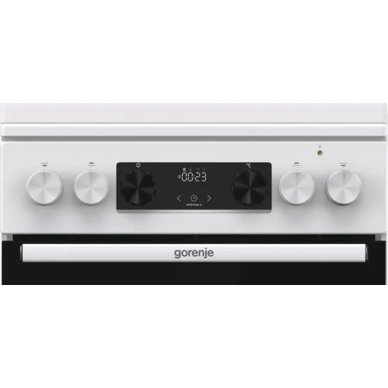 Gorenje GK5C64WH kombinált tűzhely, 70 l, AirFry, hőlégbefúvás, digitális programóra, kihúzható teleszkópos sínpárral, fém dísztető, lassú sütőajtó záródás, 50x59.4x85 cm