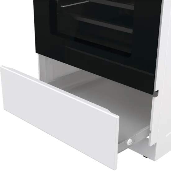 Gorenje GK5C64WH kombinált tűzhely, 70 l, AirFry, hőlégbefúvás, digitális programóra, kihúzható teleszkópos sínpárral, fém dísztető, lassú sütőajtó záródás, 50x59.4x85 cm