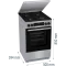 Gorenje GK5C42SJ kombinált tűzhely digitális programórával, fém dísztetővel, 62L, szürke 50x59.4x85 cm