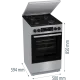Gorenje GK5C42SJ kombinált tűzhely digitális programórával, fém dísztetővel, 62L, szürke 50x59.4x85 cm