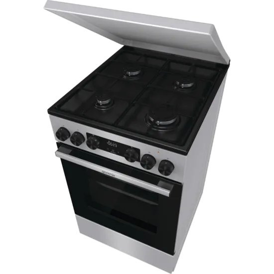 Gorenje GK5C42SJ kombinált tűzhely digitális programórával, fém dísztetővel, 62L, szürke 50x59.4x85 cm