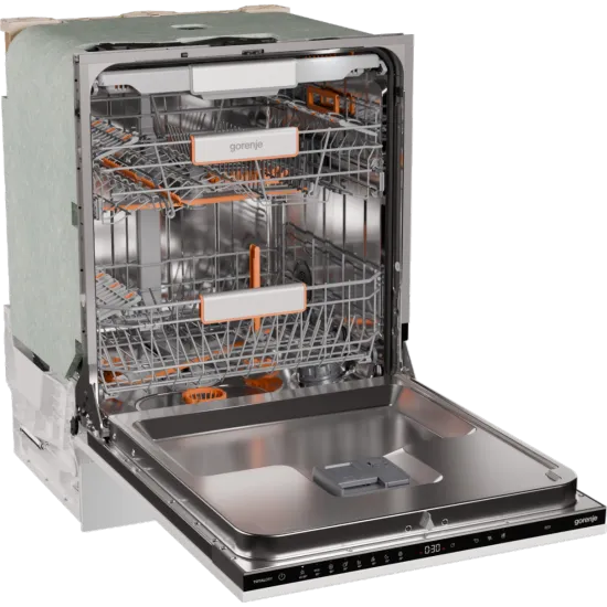 Gorenje GV673B65 teljesen beépíthető mosogatógép, Power Drive inverter motor, 3 kosár, 16 teríték, automatikus ajtónyitás, 59.8x55.5x81.6 cm