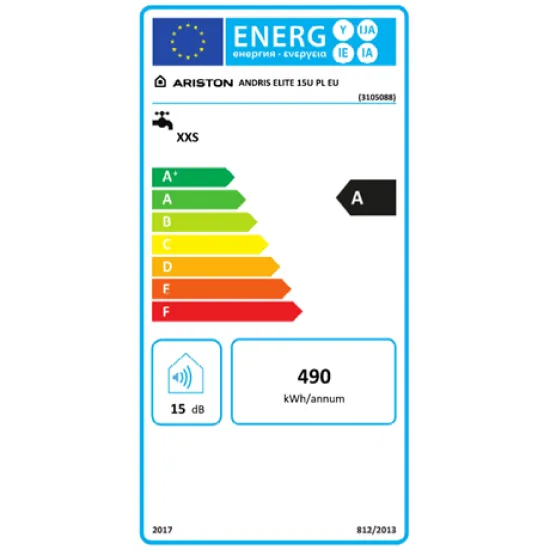 Ariston ANDRIS ELITE 15U/5 EU mosogató fölé helyezhető forróvíztároló,15L,1200W
