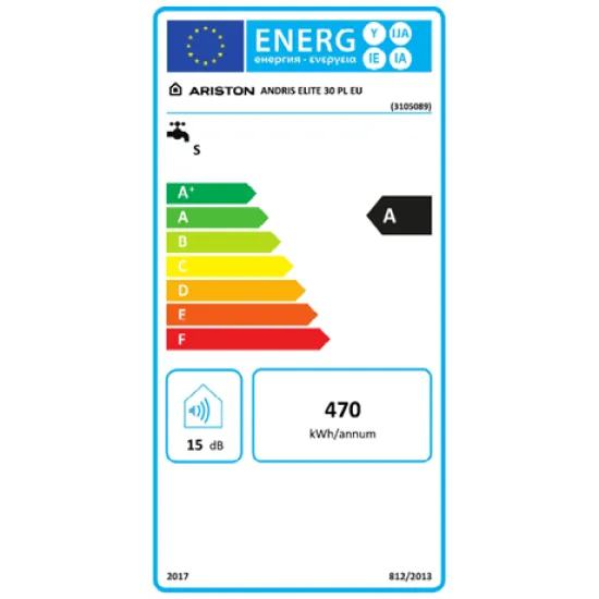 Ariston ANDRIS ELITE 30/5 EU mosogató fölé helyezhető forróvíztároló,30L,1500W
