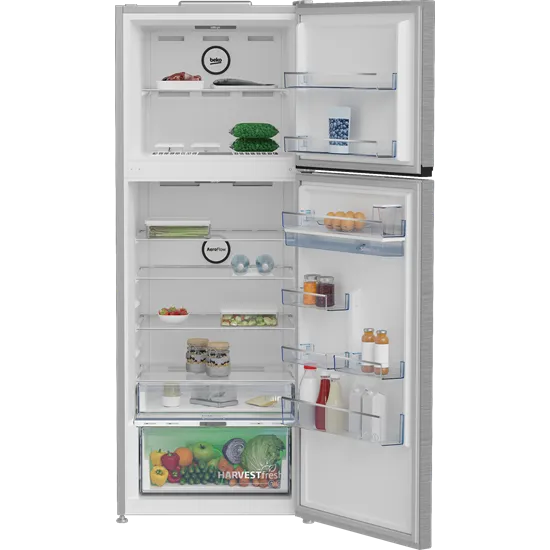 Beko B5RDNE504LDXB No Frost felülfagyasztós kombinált hűtőszekrény, 354/123L, 70x74.6x186.5 cm, csiszolt ezüst szín