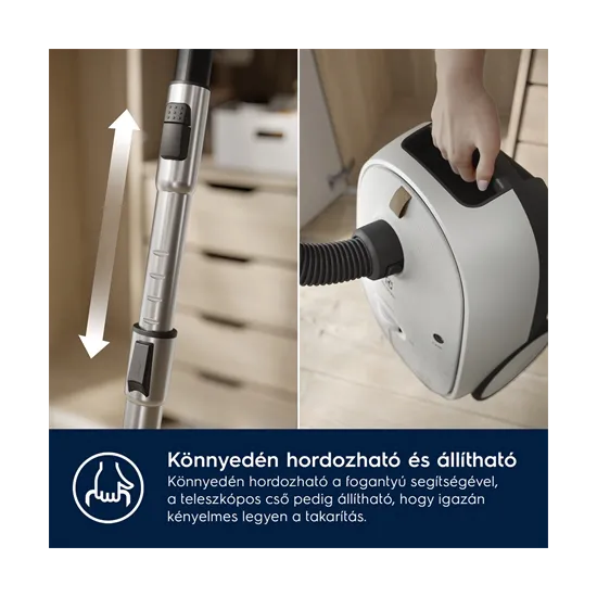 Electrolux EB61H6SW porzsákos porszívó, 850W, kagyló szín, turbó fej