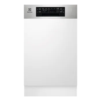 Electrolux EEM43300IX beépíthető kezelőpaneles 10 terítékes keskeny mosogatógép, 3kosár, automatikus ajtónyitás, inverter motor, 44.6x57x81.8cm, inox 