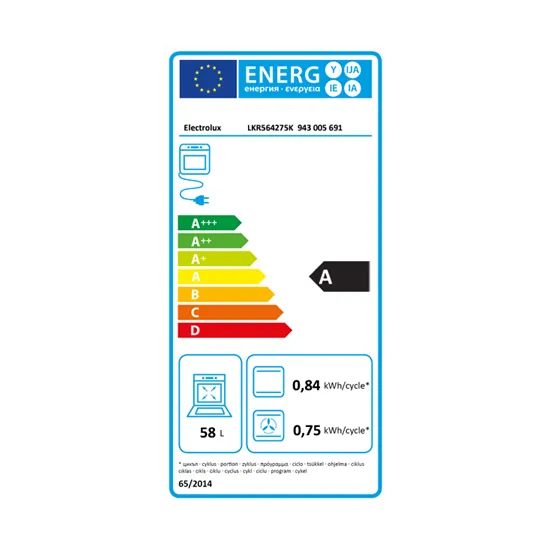 Electrolux LKR564275K kerámialapos tűzhely, 58L, 50x60x85.8 cm, fekete 