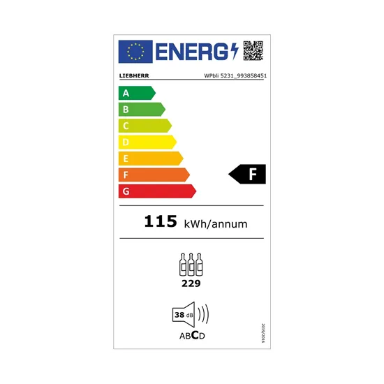 Liebherr WPBLI 5231 borhűtő, 229 palackos, 59.7x76.3x188.4 cm, fekete  