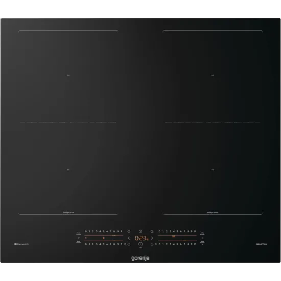 Gorenje GI6442BSCWF beépíthető indukciós kerámialap Bridge összekapcsolható főzőzónával, 59.5x52x5.4 cm, fekete 