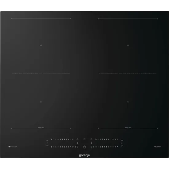 Gorenje GI6442BSCWF beépíthető indukciós kerámialap Bridge összekapcsolható főzőzónával, 59.5x52x5.4 cm, fekete 