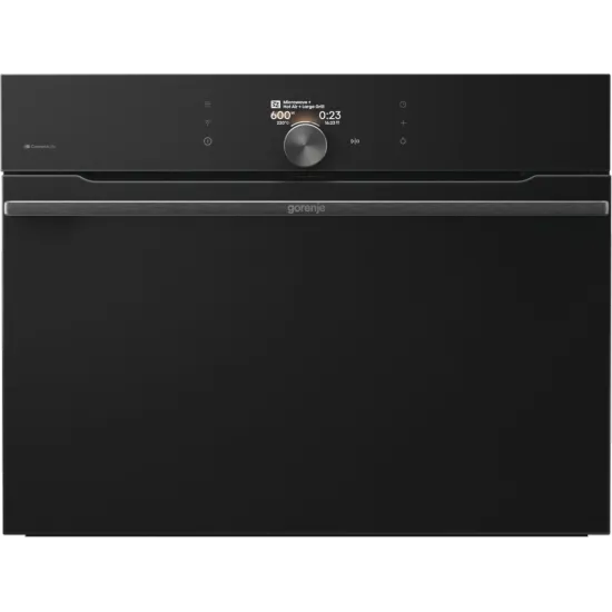 Gorenje BCM4058B beépíthető kompakt gőzpároló és kombinált sütő, WIFI, 59.5x54.6x45.5 cm, fekete 