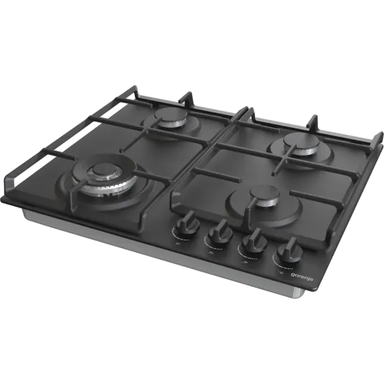 Gorenje GW641BFB beépíthető gáz főzőlap, fekete, 60x52x13 cm, wok gázégővel 