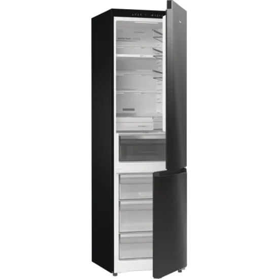 Hisense RB5P410SBFC Total No Frost alulfagyasztós kombinált hűtőszekrény, 283/130L, inverteres kompresszor, 59.5x65.8x203 cm, fekete inox szín 