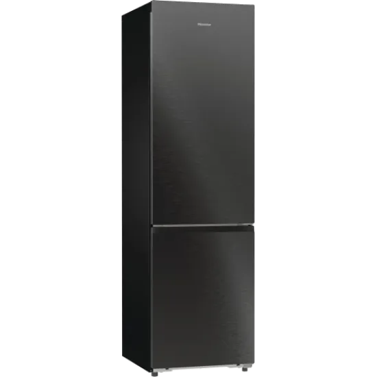 Hisense RB5P410SBFC Total No Frost alulfagyasztós kombinált hűtőszekrény, 283/130L, inverteres kompresszor, 59.5x65.8x203 cm, fekete inox szín 