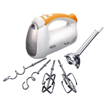 Bravo Kyle B-4818 kézi mixer, fém botmixer feltét, 400W, fehér/narancs 