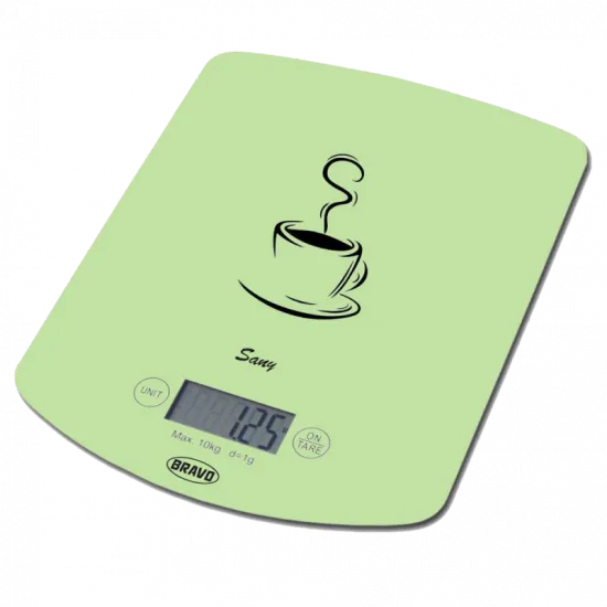 Bravo B-5112 digitális konyhai mérleg, zöld szín, 10kg-os méréshatárral 