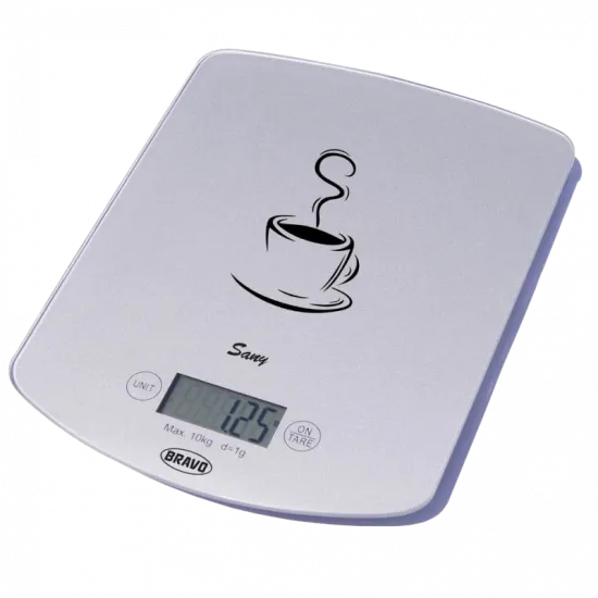 Bravo B-5112 digitális konyhai mérleg, ezüst szín, 10kg-os méréshatárral 