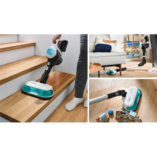 Bosch BCS71HYG3 Unlimited 7 ProHygienic Aqua vezeték nélküli álló porszívó, fehér 