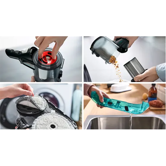 Bosch BCS71HYG3 Unlimited 7 ProHygienic Aqua vezeték nélküli álló porszívó, fehér 