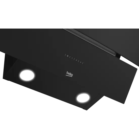 Beko HCA62640B beépíthető falra szerelhető döntött kürtös konyhai elszívó, 39.1x60x75 cm, fekete szín 