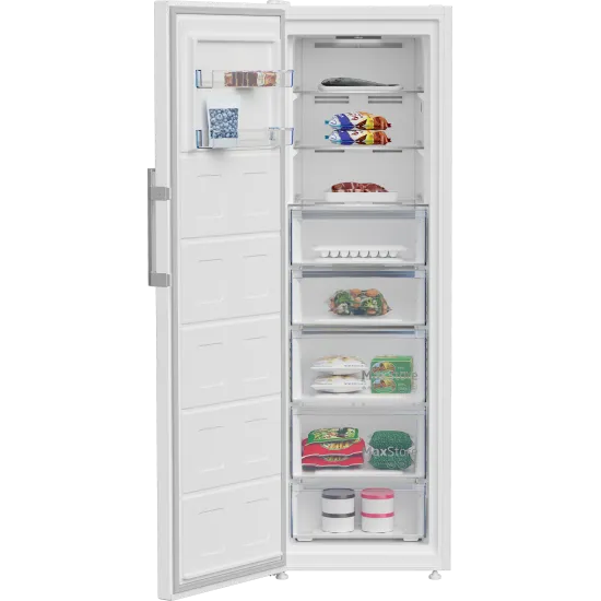 Beko B3RMFNE314W1 No Frost fagyasztószekrény, 286L, ProSmart™ inverteres kompresszor, 59.7x70.9x186.5 cm