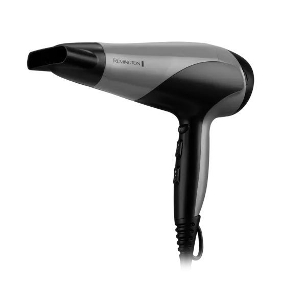 Remington D3190S Ionic Dry hajszárító, 2200W, ionizáló funkció, diffúzor, fekete/szürke 