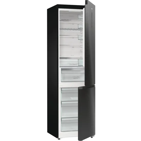 Gorenje NRB620C61BX4WFE Total No Frost alulfagyasztós kombinált hűtőszekrény, Wifi, 283/130L, inverter kompresszor,59.5x65.8x203 cm, fekete inox szín