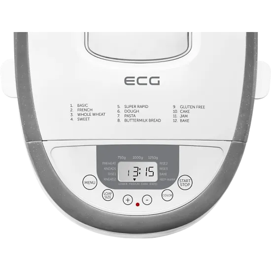 ECG PCB82120 kenyérsütő gluténmentes sütőprogrammal