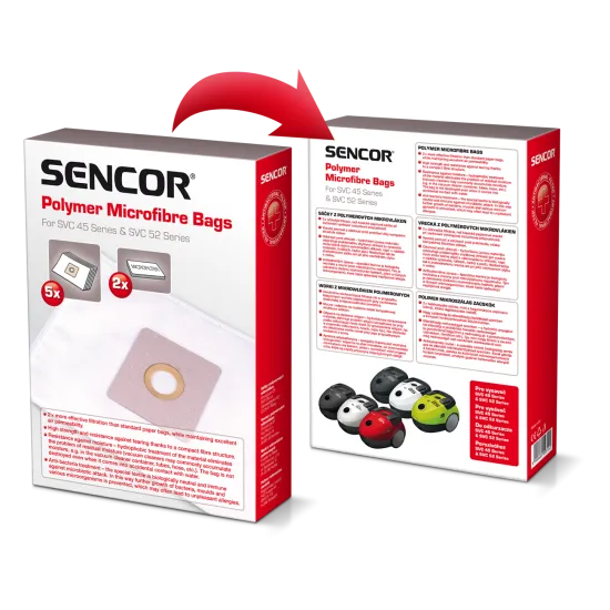 Sencor SVC 45 mikroszűrős porzsák  5 db SVC 45 porszívóhoz