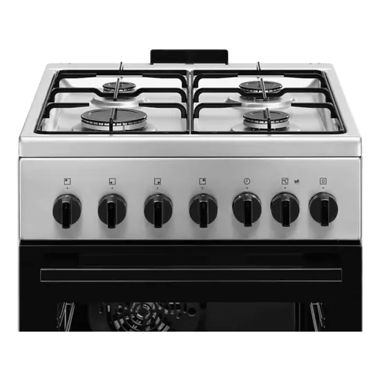 Electrolux LKK520032X inox kombinált tűzhely MF5 sütő, hangjelzés; percszámlálás; egykezes szikragyújtás, tető nélkül