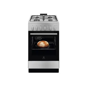 Electrolux LKG504011X gáztűzhely termosztátos gáz sütővel, légkeverés, katalitikus tisztítás, szikragyújtás, sütővilágítás, 50x60x85.5 cm 