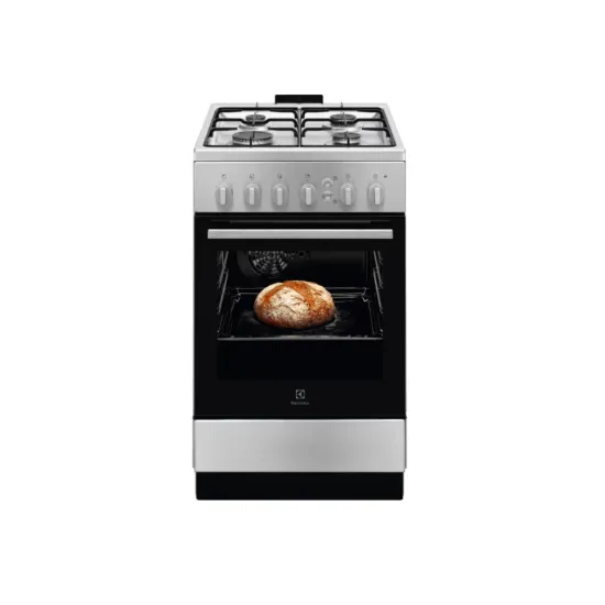 Electrolux LKG504011X gáztűzhely termosztátos gáz sütővel, légkeverés, katalitikus tisztítás, szikragyújtás, sütővilágítás, 50x60x85.5 cm 