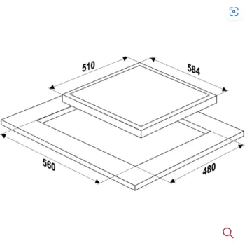 MPM 45cm széles beépíthető indukciós kerámia főzőlap MPM-45-IM-07