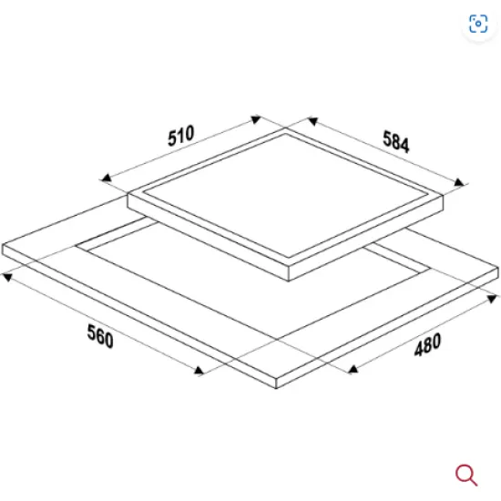 MPM 45cm széles beépíthető indukciós kerámia főzőlap MPM-45-IM-07