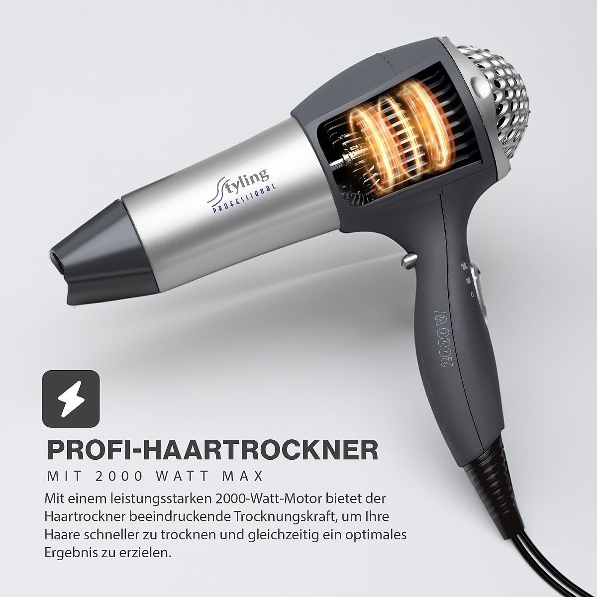Bomann HTD 889 CB professzionális hajszárító 2000W, 3 hőmérséklet 2 fokozat