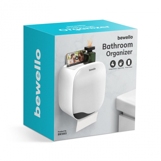 Bewello BW3003 WC papír tartó szekrény fehér 200 x 130 x 205 mm