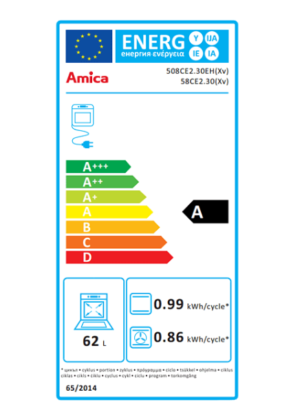Amica 55352 inox kerámialapos tűzhely