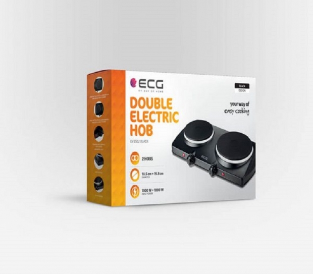 ECG EV2512 Black dupla elektromos főzőlap fekete, rezsó