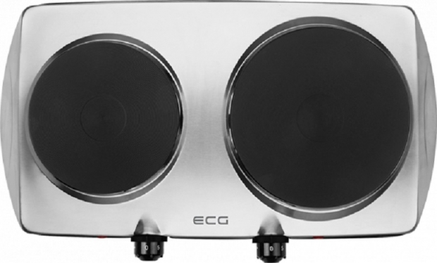 ECG EV2512 S rozsdamentes dupla elektromos főzőlap INOX, rezsó
