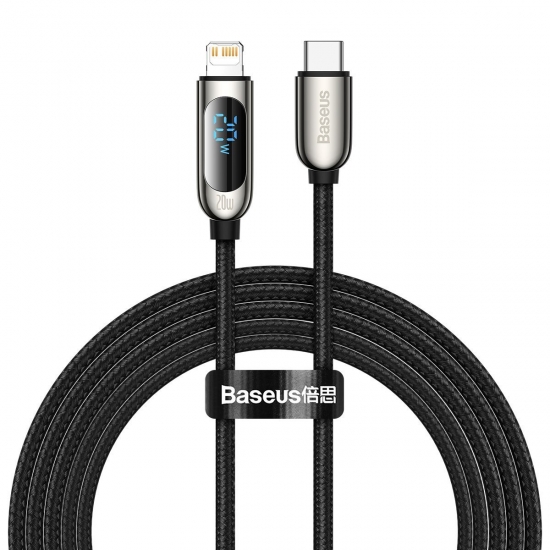 Baseus CATLSK-A01 USB Type C - Lightning kábel 20W PD kijelzővel 2m fekete